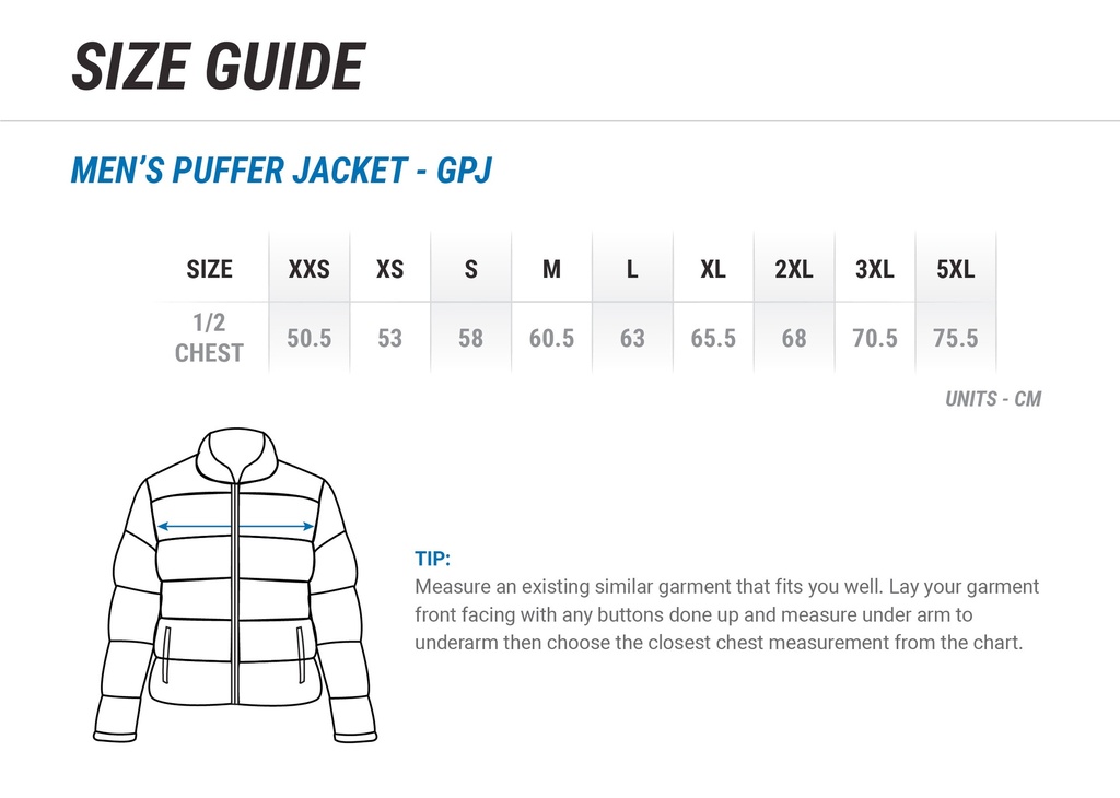 PUFFER JACKET - UNISEX- GPJ